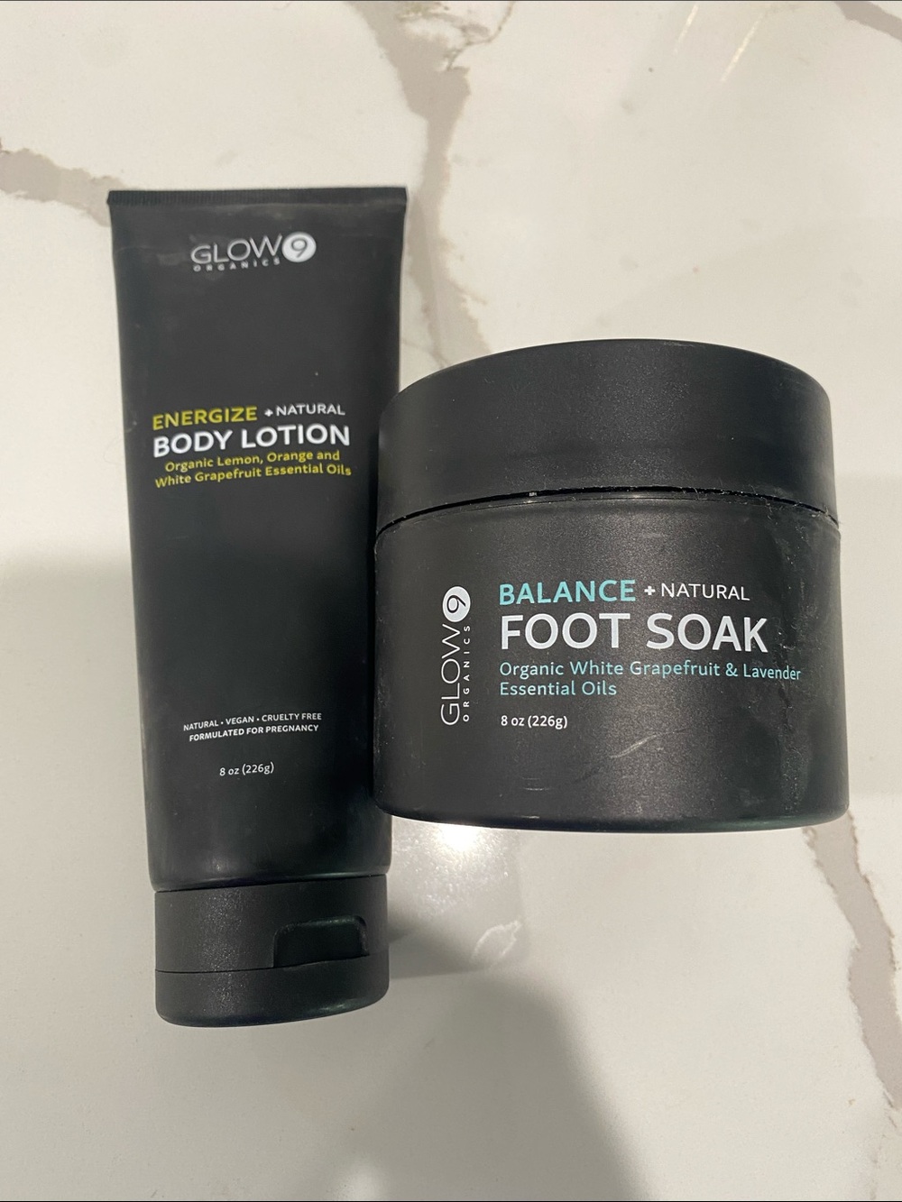 Glow Organics 9 Body Lotion + foot soak bundle